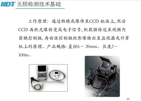 電子視頻內窺鏡工作原理：通過物鏡成像傳至CCD耙面上，然后CCD再把光像轉變成電子信號，把數據轉送至視頻內窺鏡控制組，再由該控制組輸出至監視器或計算機上。